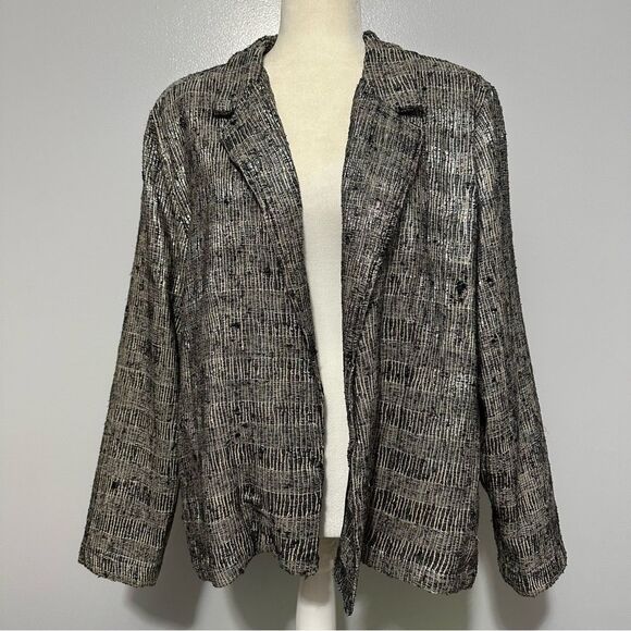Vintage CHICO'S Silver Metallic Blazer Chico size 2 (L) - Picture 1 of 9